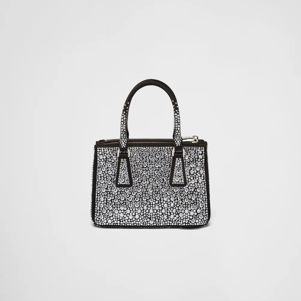 Galleria satin mini-bag with crystals