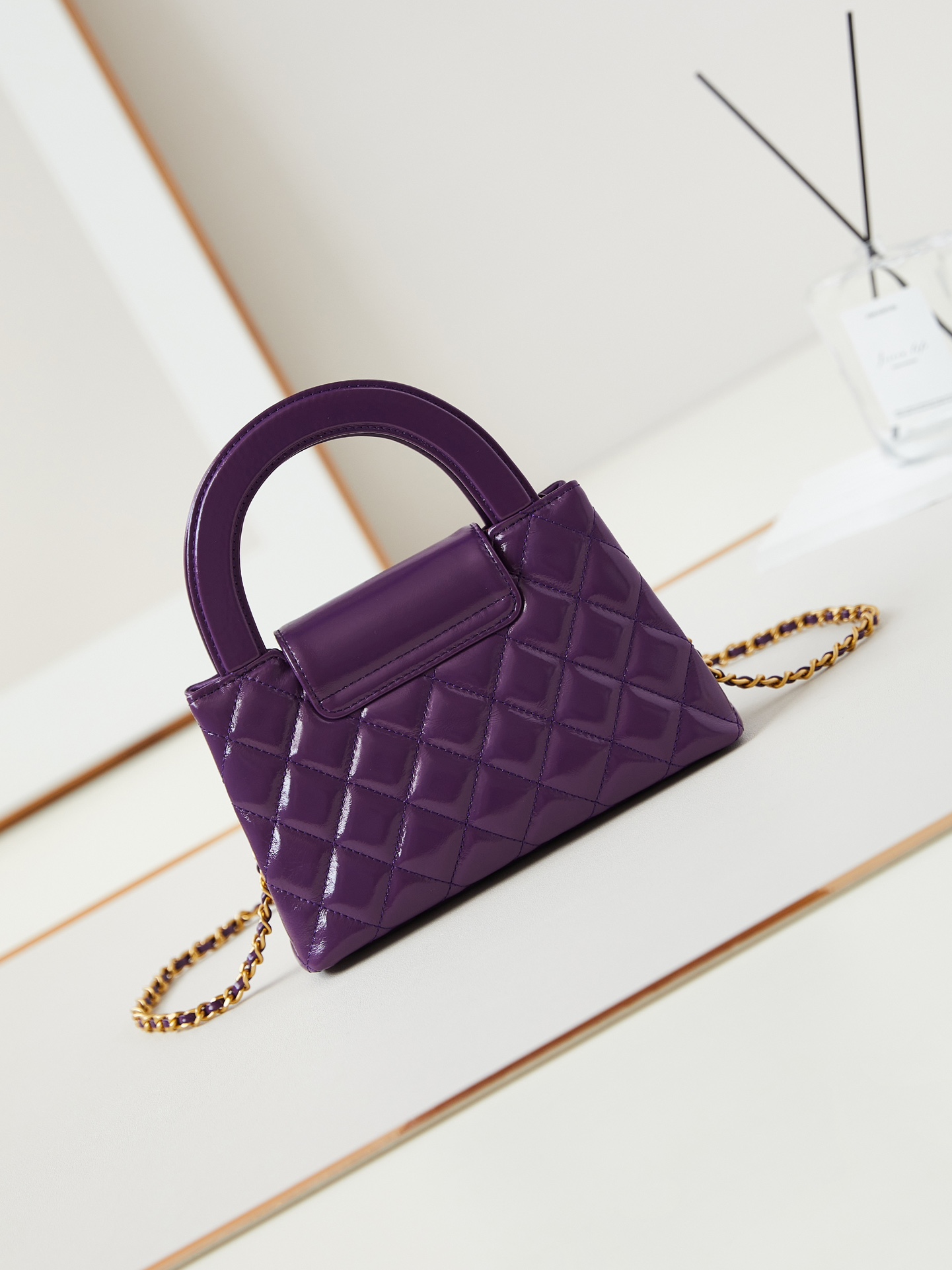 CHANEL Mini Shopping Bag kelly Purple- AS4416