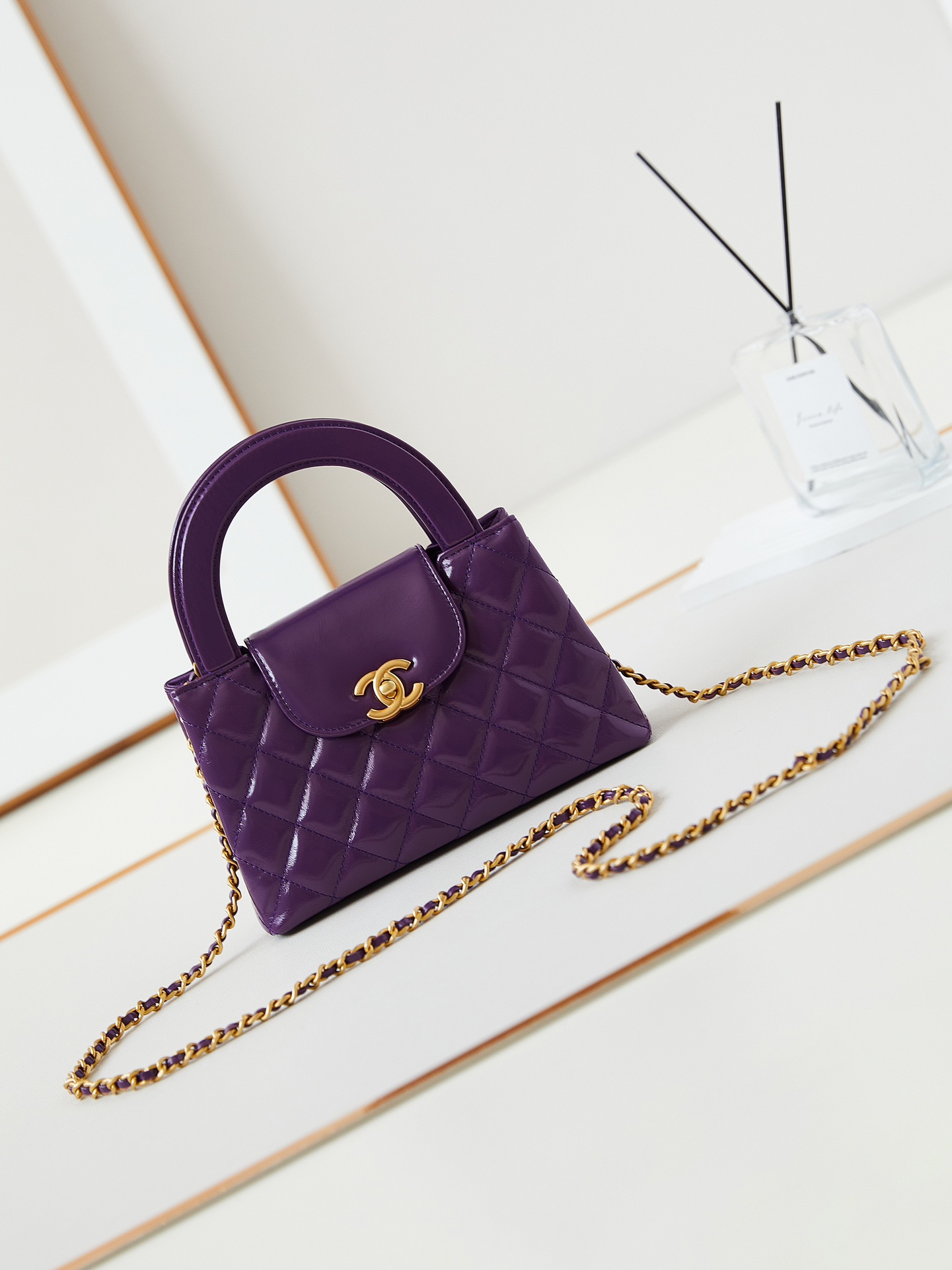CHANEL Mini Shopping Bag kelly Purple- AS4416