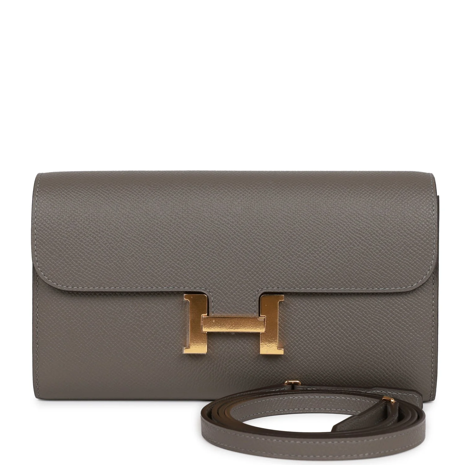 Constance Wallet To Go Gris Meyer Epsom Gold Hardware