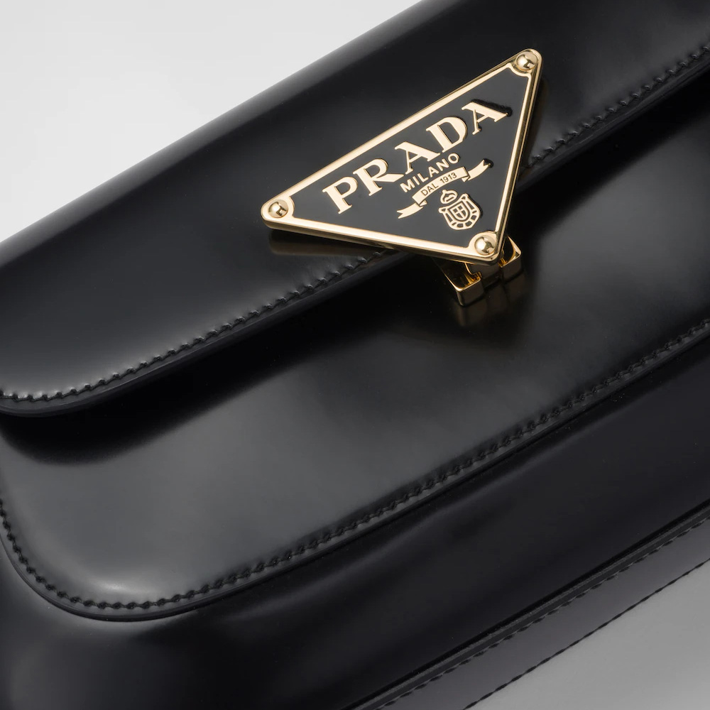 Brushed leather shoulder bag