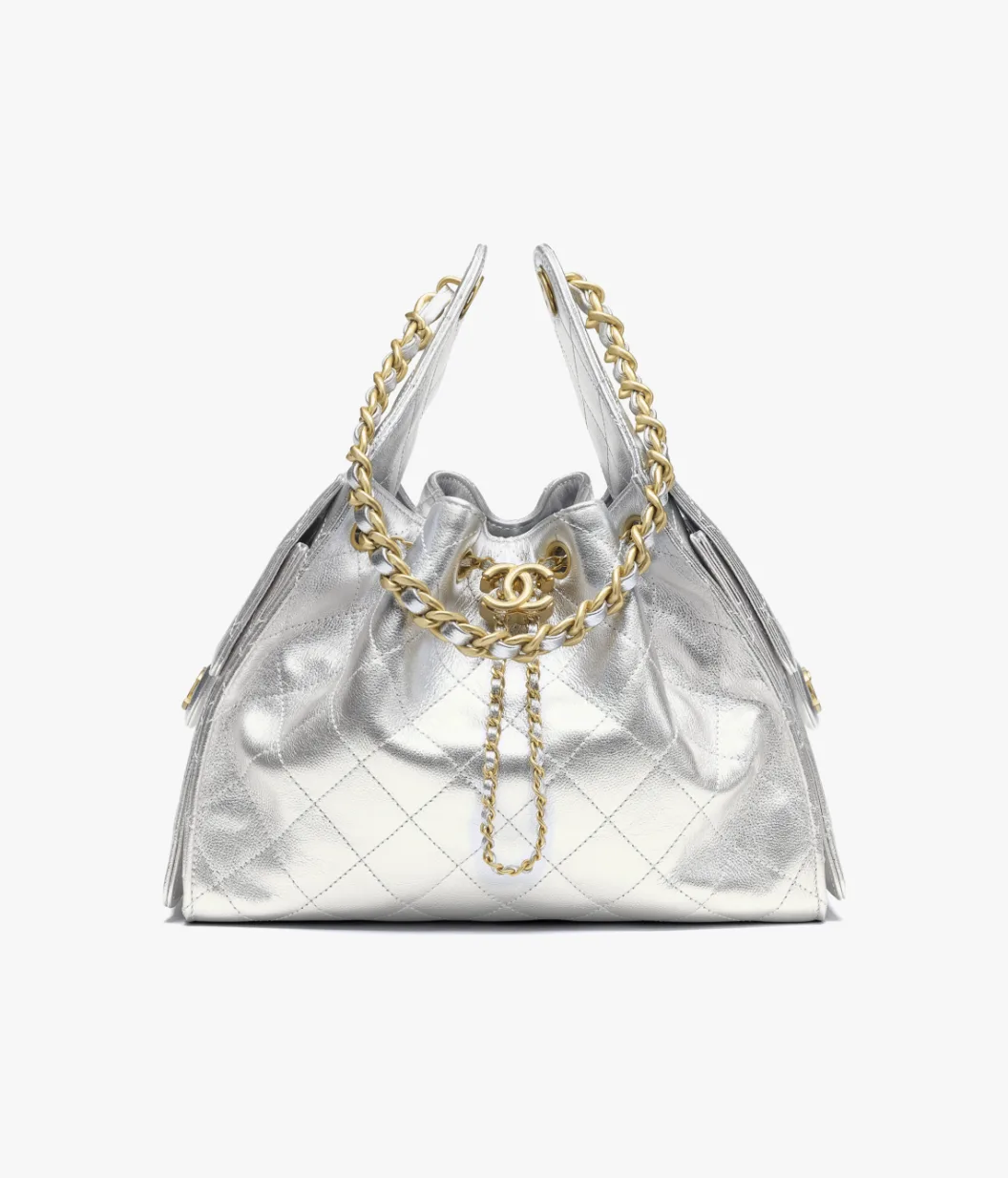 Chanel 25 Small Handbag Silver