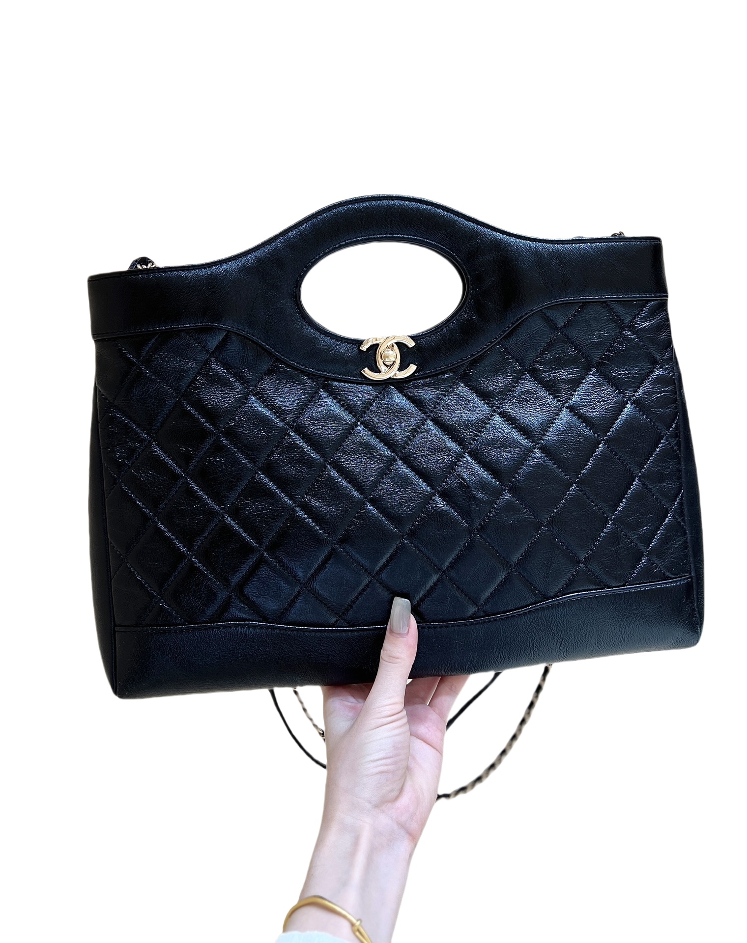 CHANEL Shopping Bag Black-AS4854