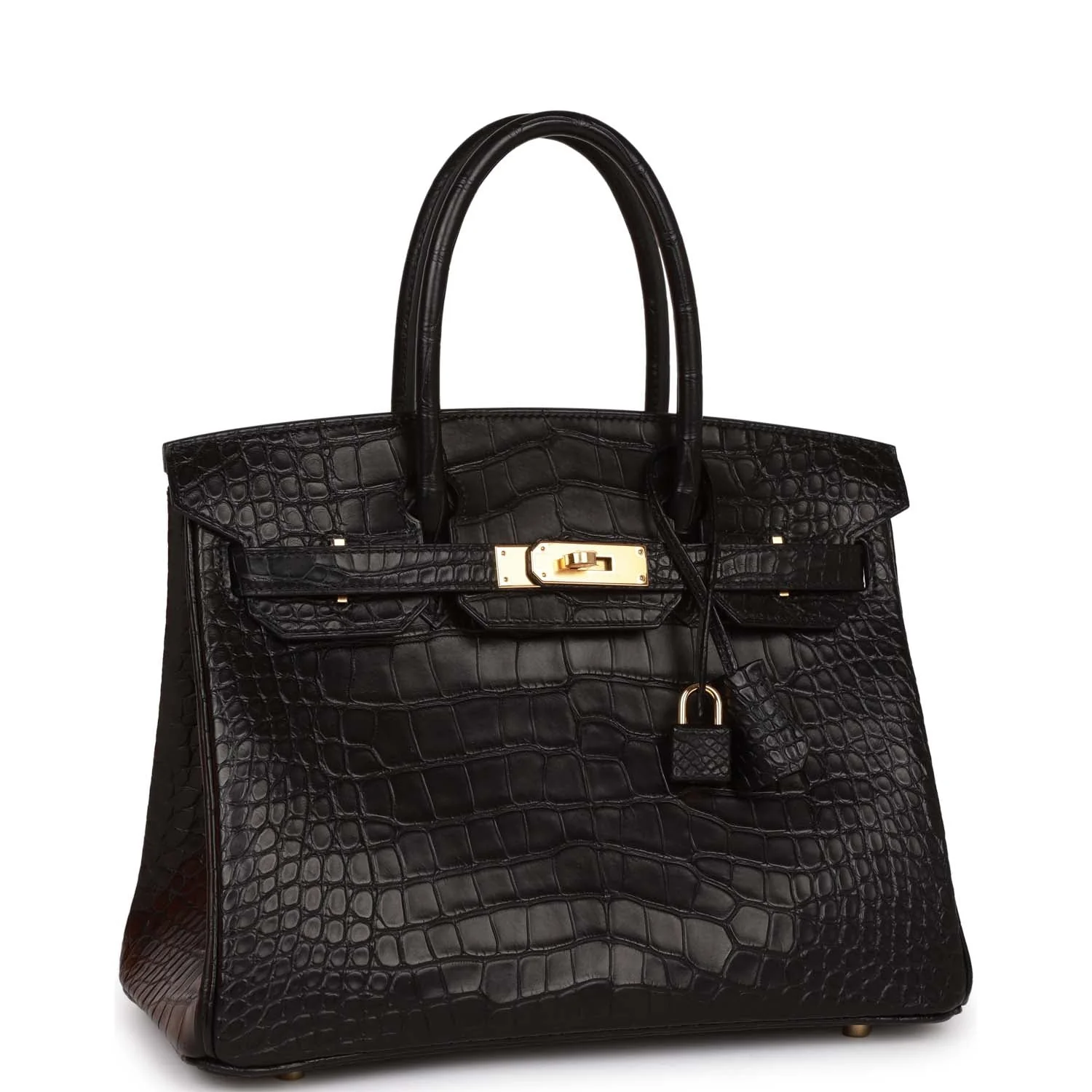 Birkin 30 Black Matte Alligator Gold Hardware