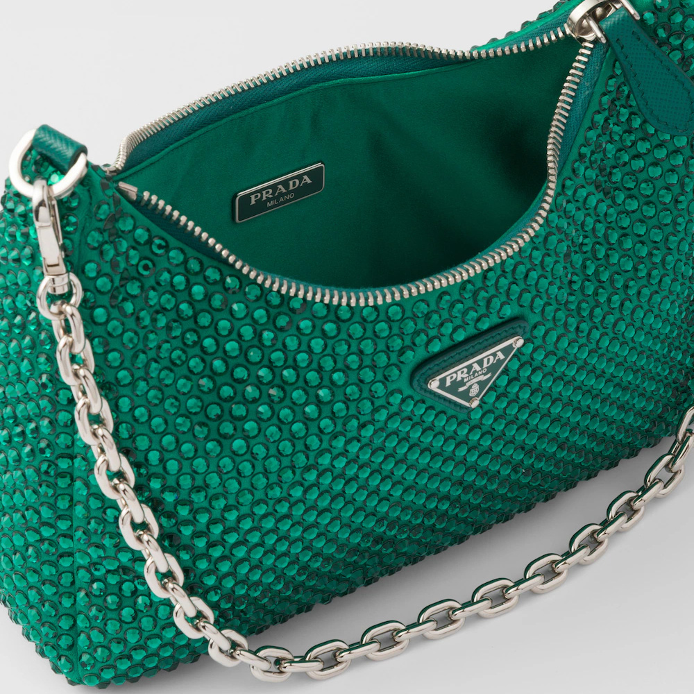 Re-Edition 2005 satin bag with crystals