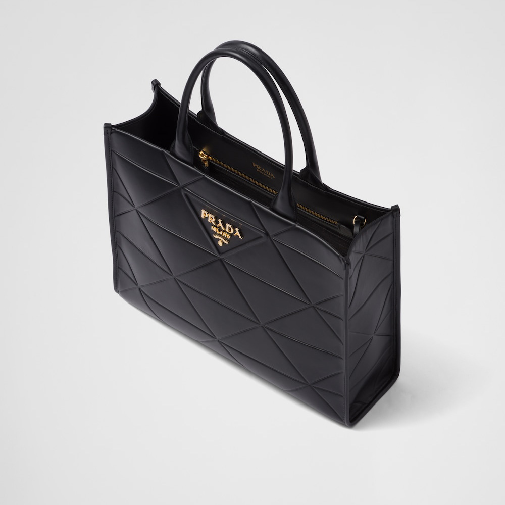 Large leather  Symbole bag with topstitching