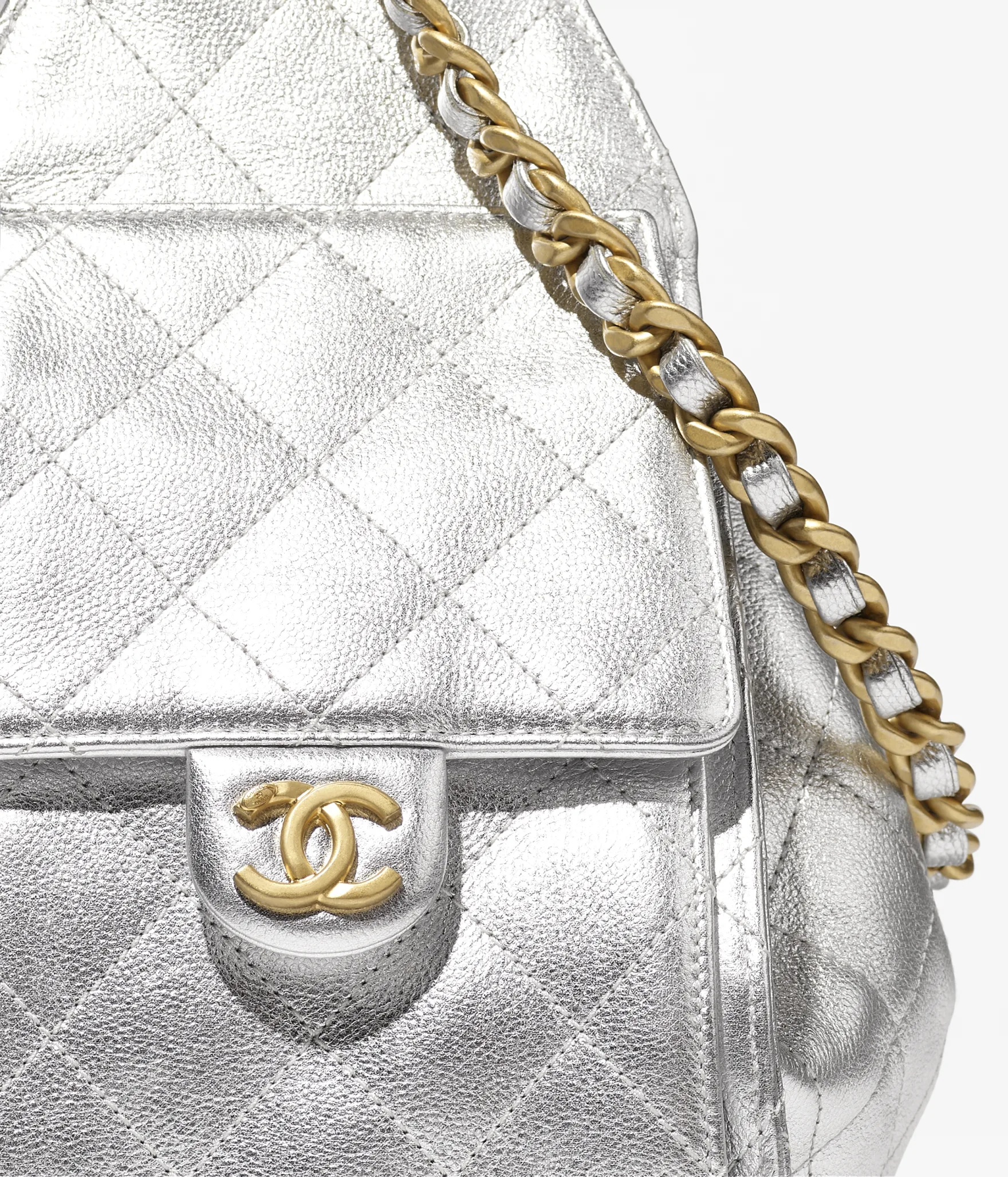Chanel 25 Small Handbag Silver