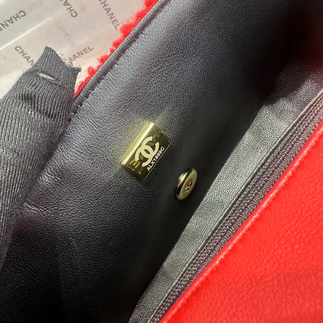 CHANEL CLASSIC 11.12 HANDBAG Lambskin & Brown Metal Red-A01112