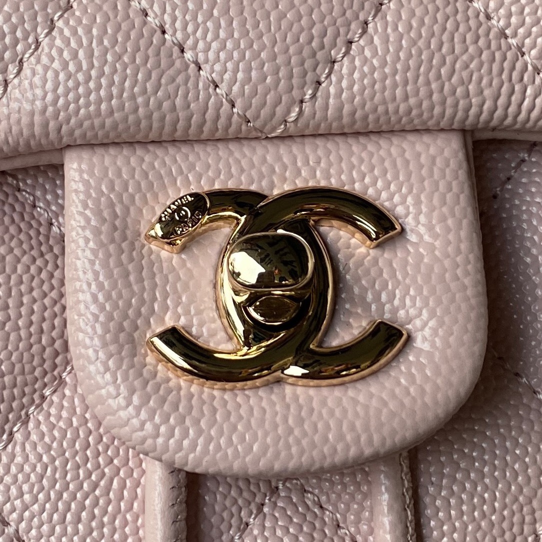 CHANEL Backpacks  Grain-embossed shiny calf leather with gold-coloured metal Light pink -AS4058