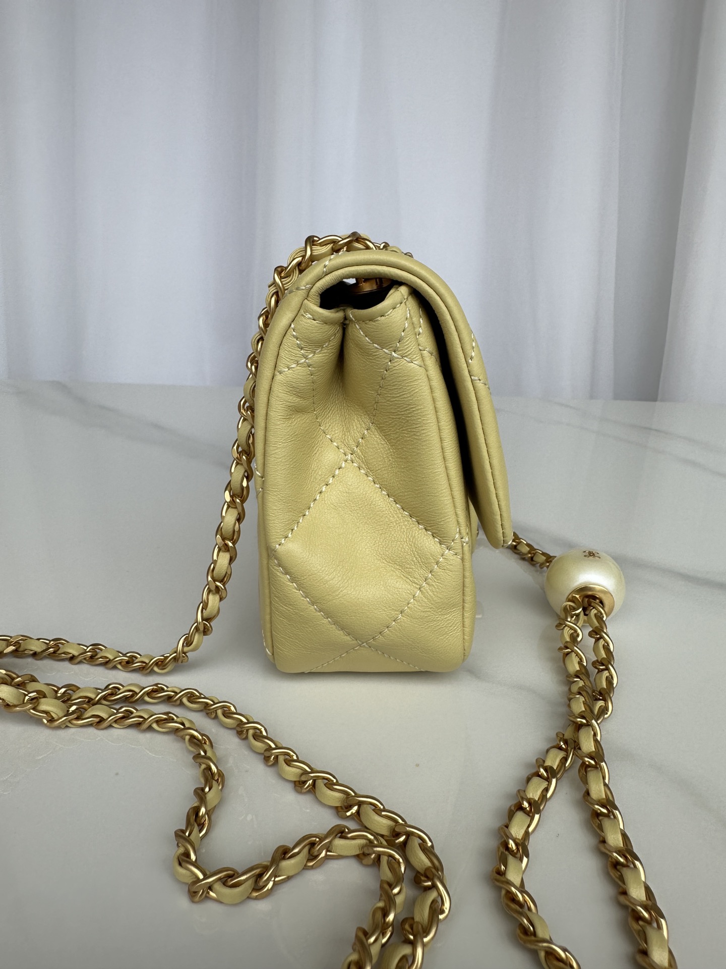 CHANEL Small Flap Bag Yellow-AS4861