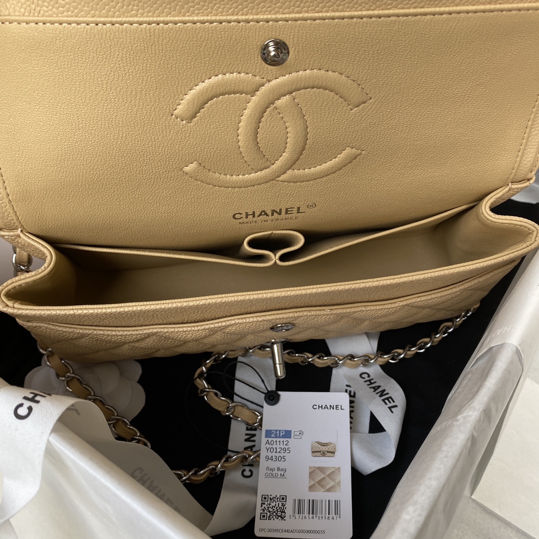 CHANEL CLASSIC 11.12 HANDBAG Lambskin & Brown Metal Brown