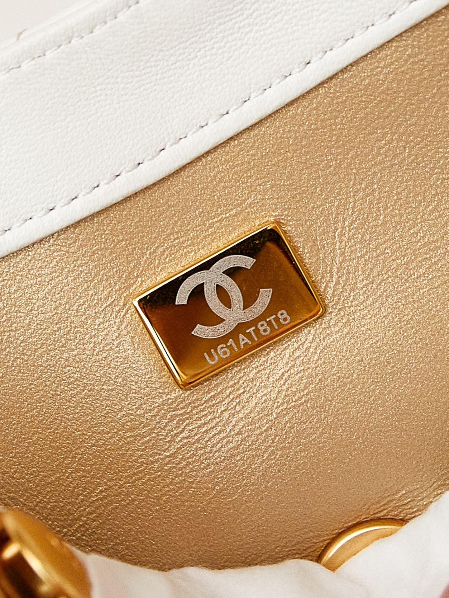 CHANEL Small Flap Bag White-AS4861
