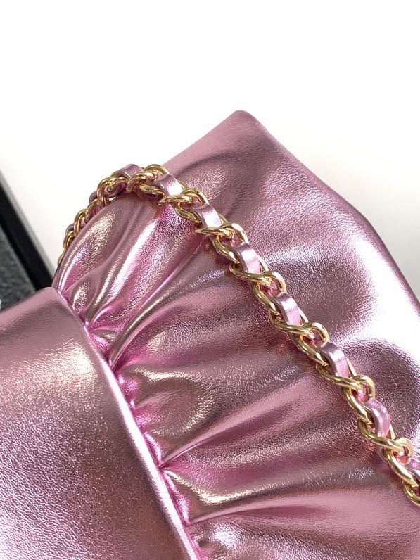 CHANEL Metallic Lambskin & Gold-Tone Metal Pink - AS5129