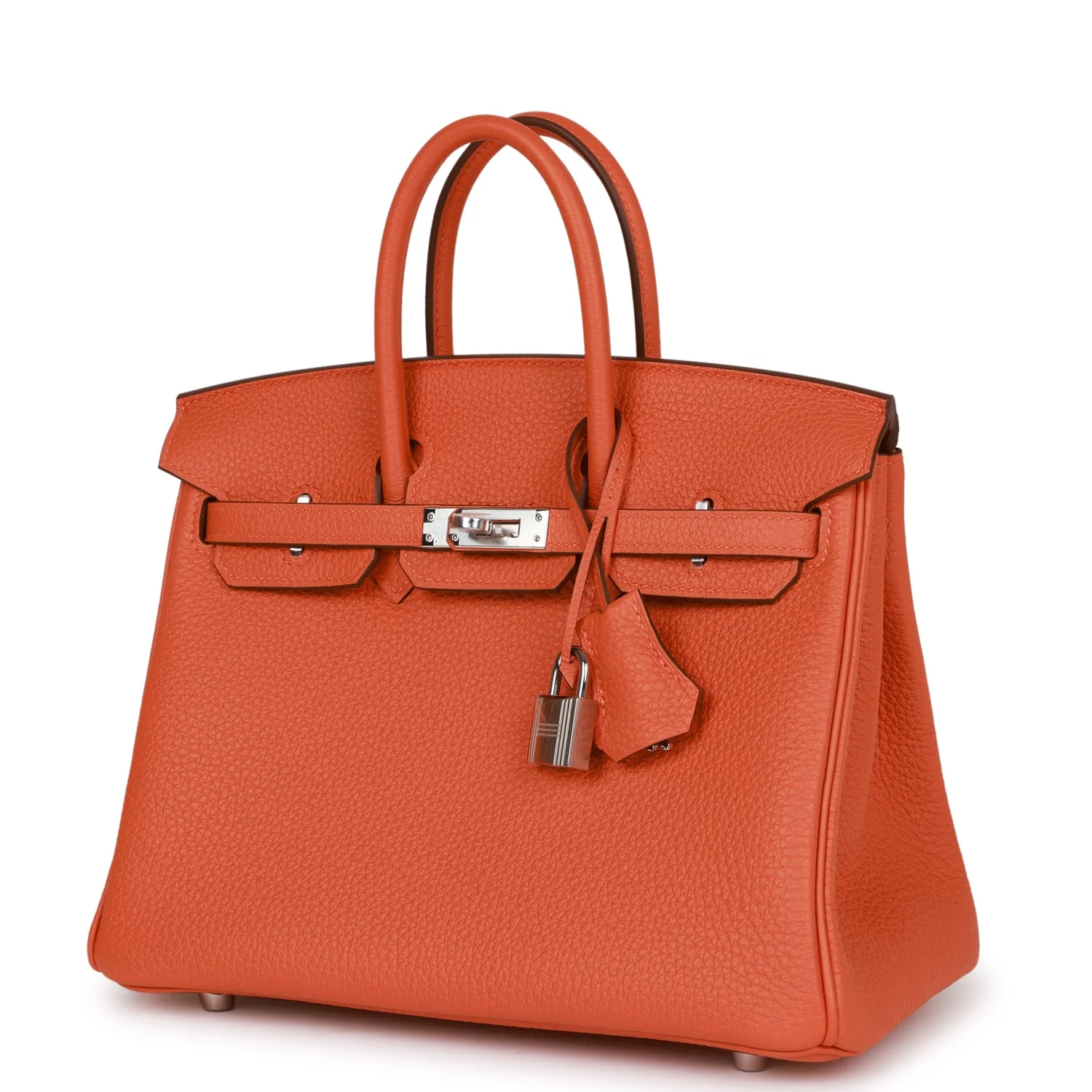 Birkin 25 Orange Togo Palladium Hardware