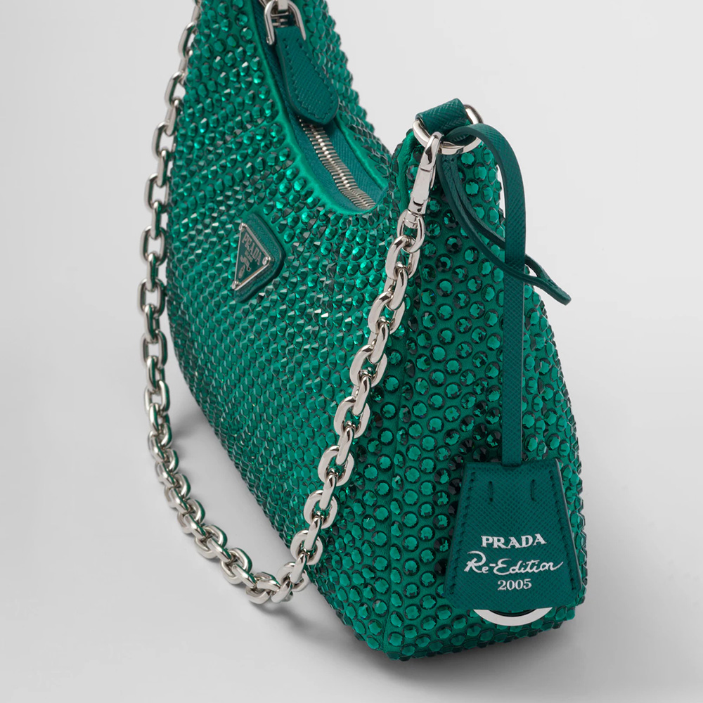 Re-Edition 2005 satin bag with crystals