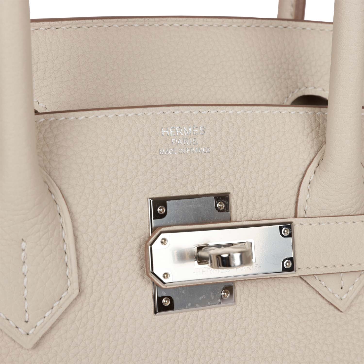 Birkin 30 Craie Togo Palladium Hardware