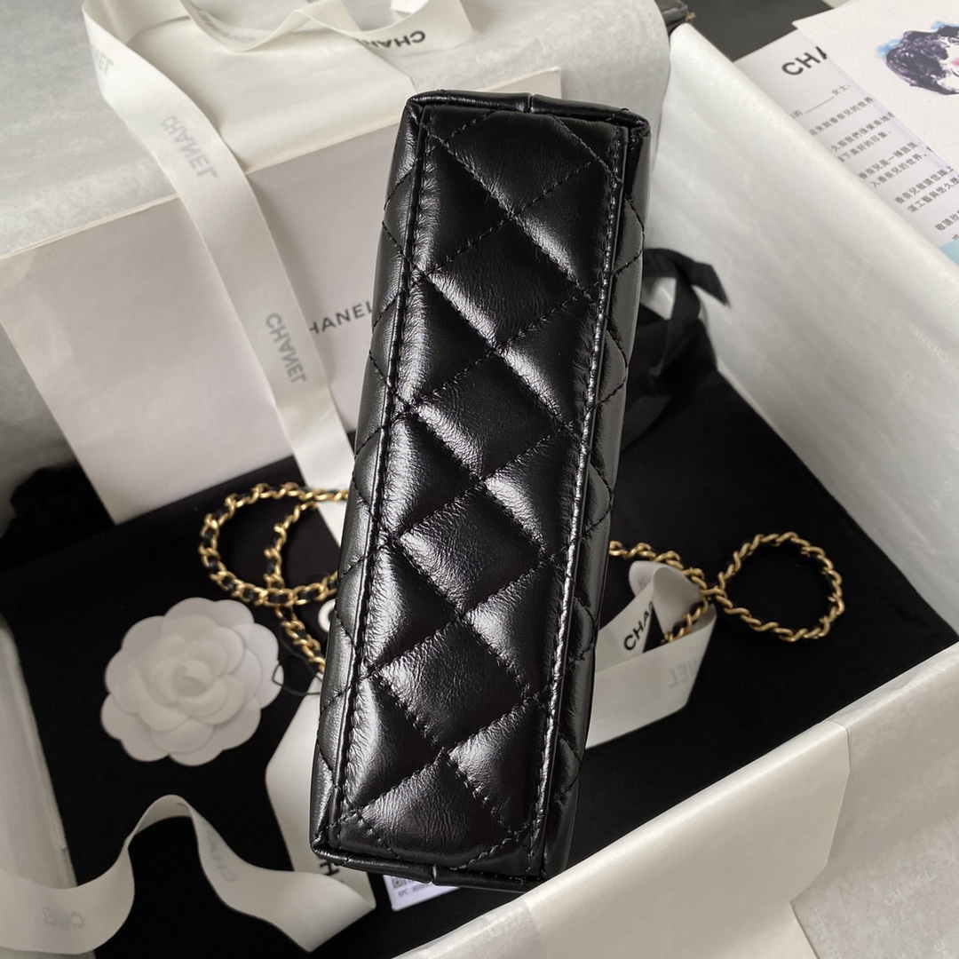 CHANEL Mini Shopping Bag kelly Black - AS4416