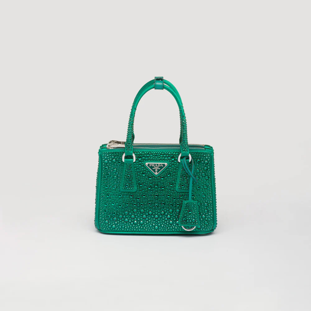 Galleria satin mini-bag with crystals