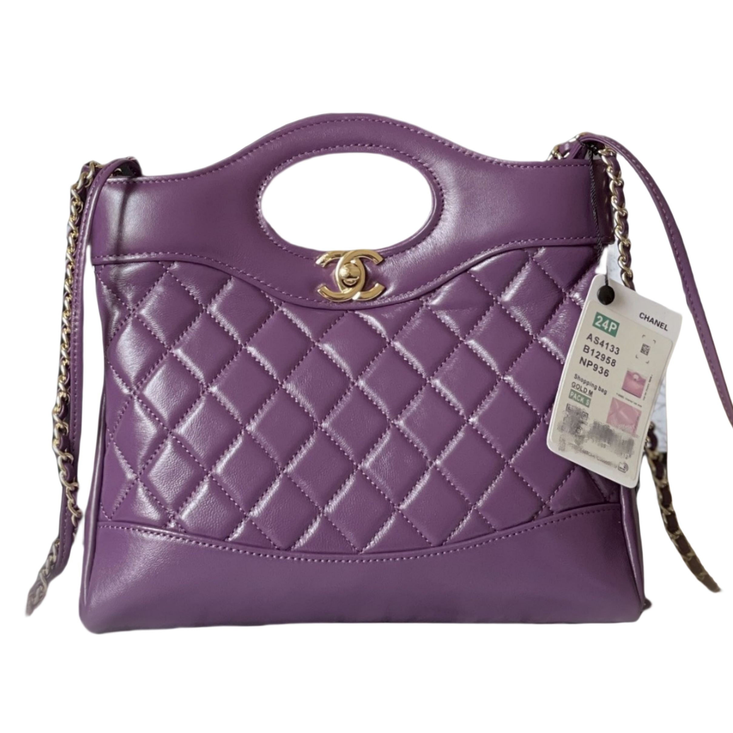 CHANEL 31 Mini Shopping Bag Lacquer Purple-AS4133