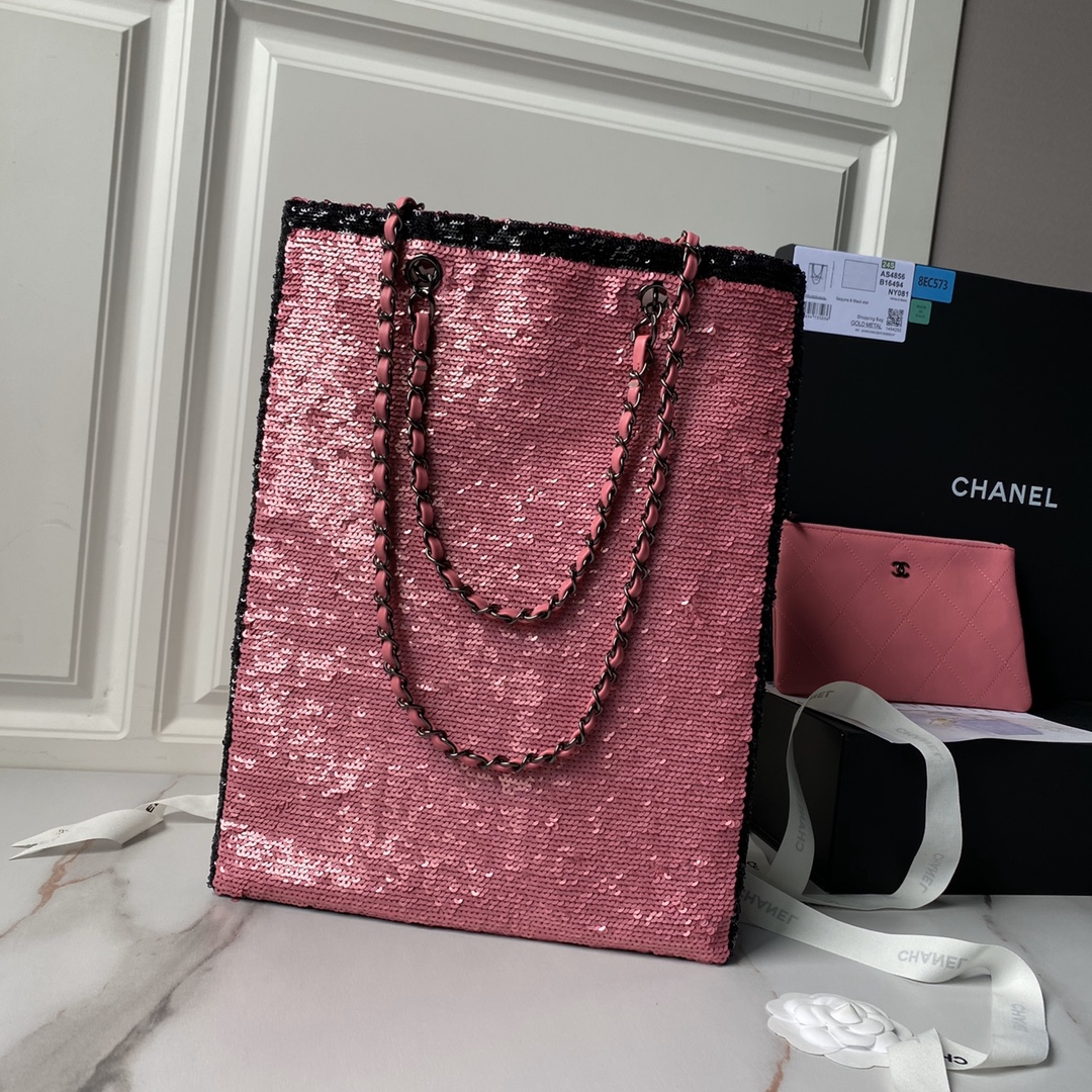 CHANEL Shopping Bag Pink- AS4856