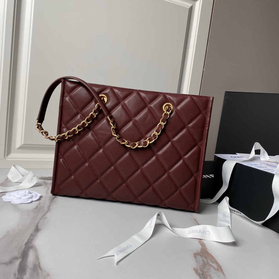 CHANEL Small Tote -Red-AS4940