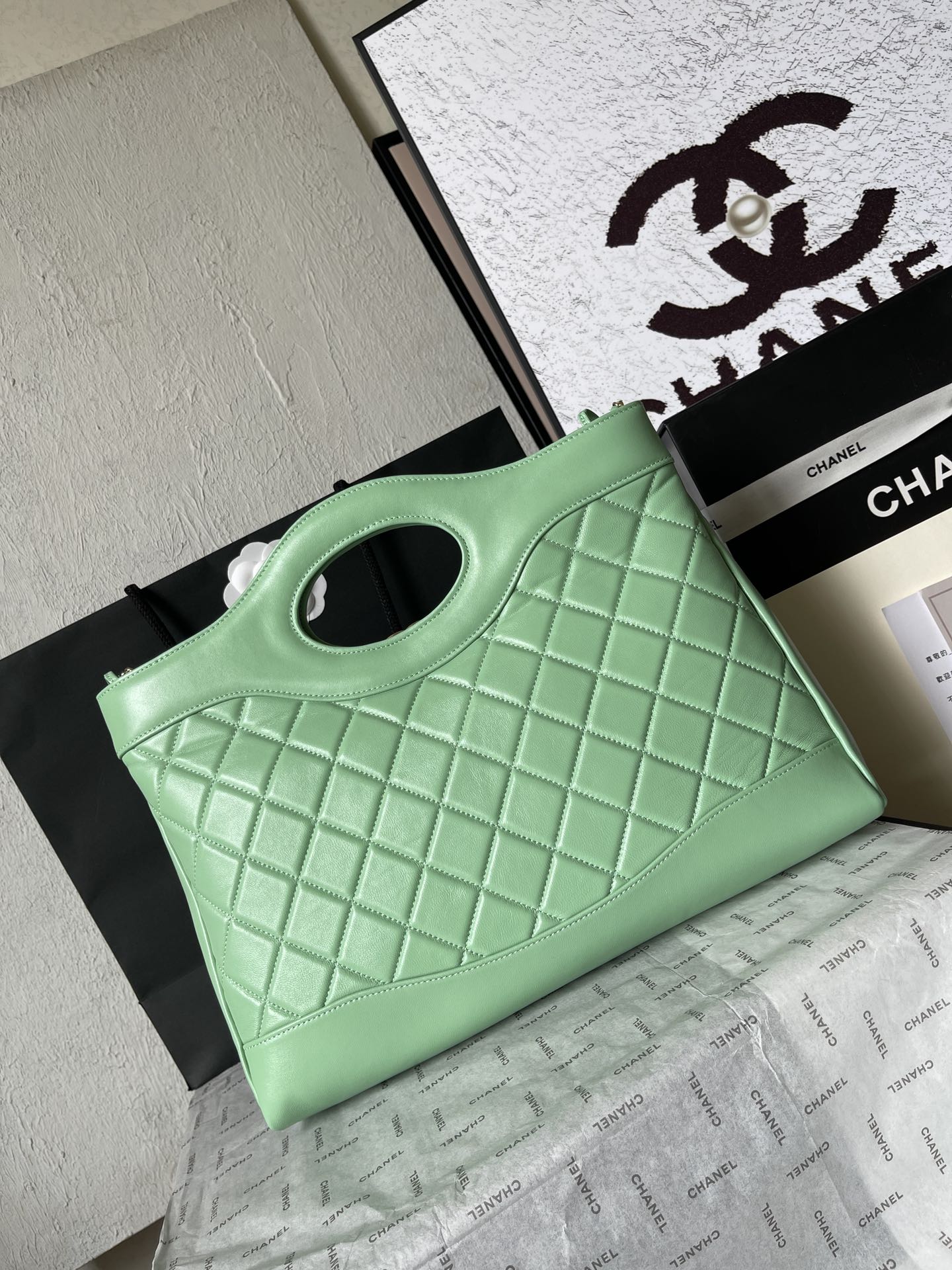 CHANEL Shopping Bag Green-AS4854