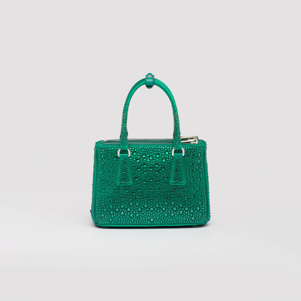 Galleria satin mini-bag with crystals