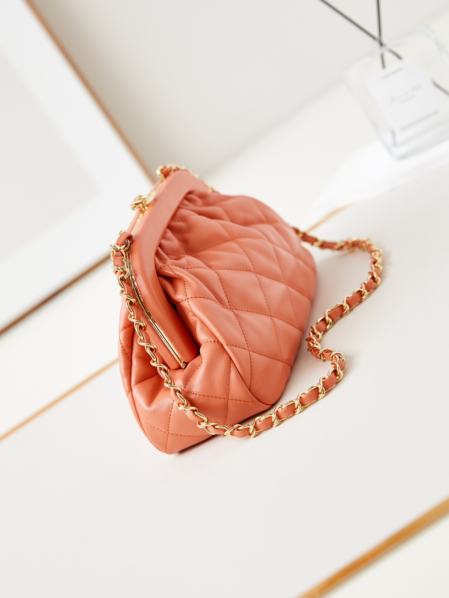 CHANEL Clutch Bag Orange-AS4717