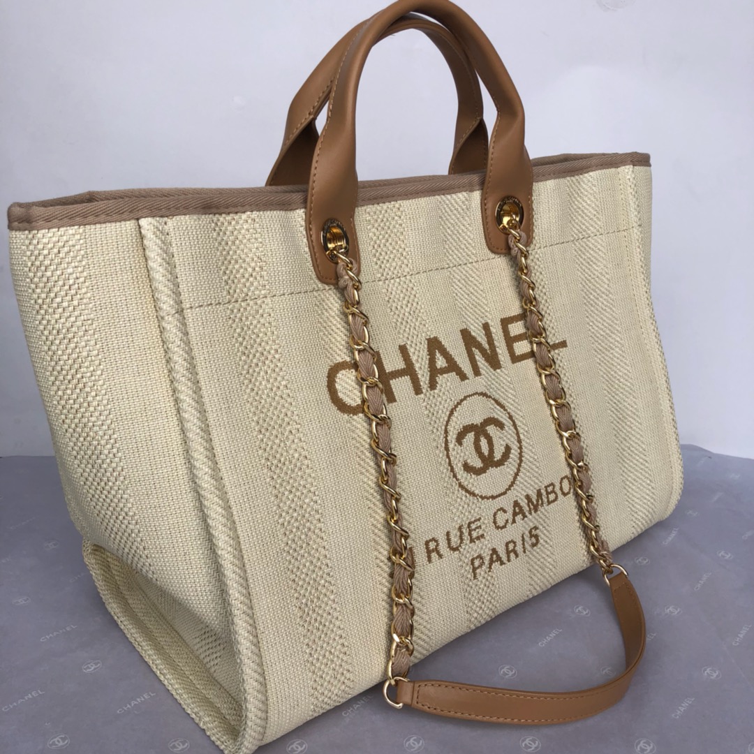 CHANEL Medium Tote Khaki3- A66941