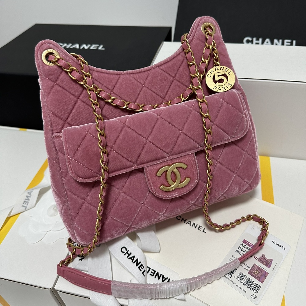 CHANEL Hobo Handbag Red Bean-AS4322
