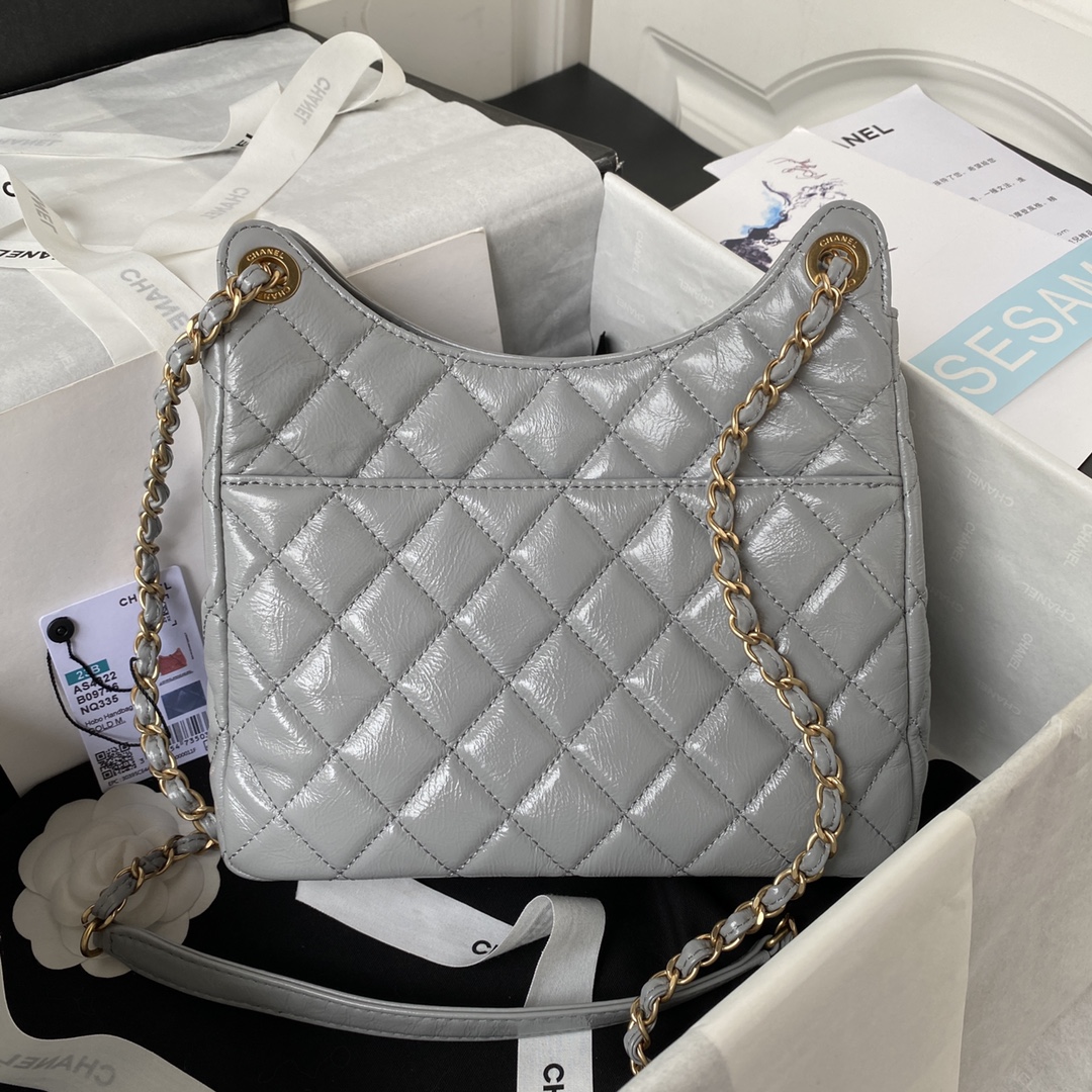 CHANEL Hobo Handbag Gray-AS4322