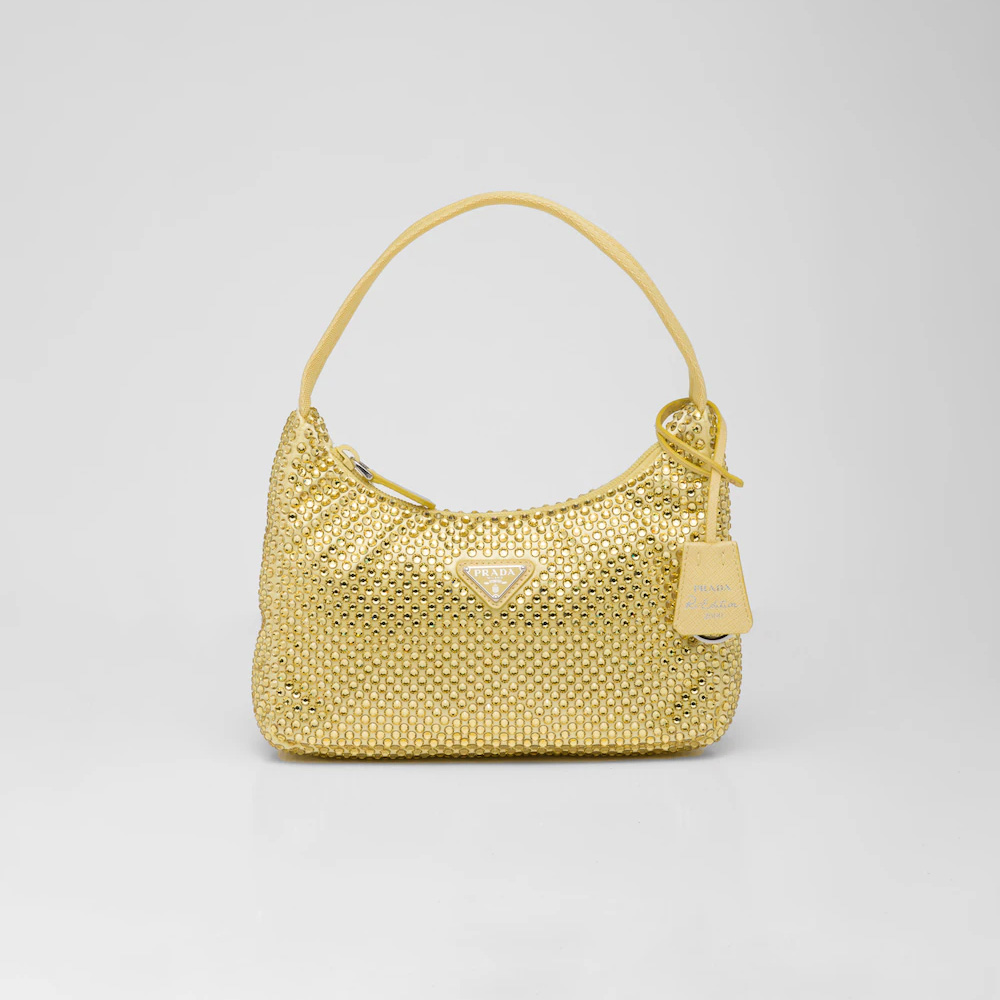 Satin mini-bag with crystals