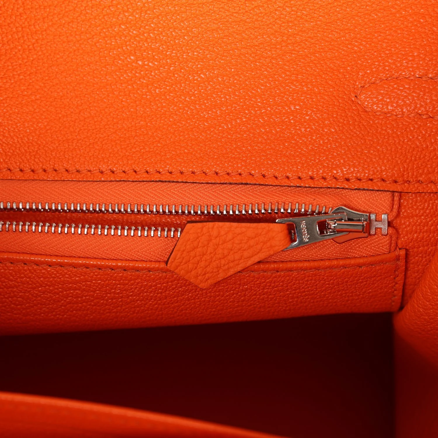 Birkin 25 Orange Minium Togo Palladium Hardware