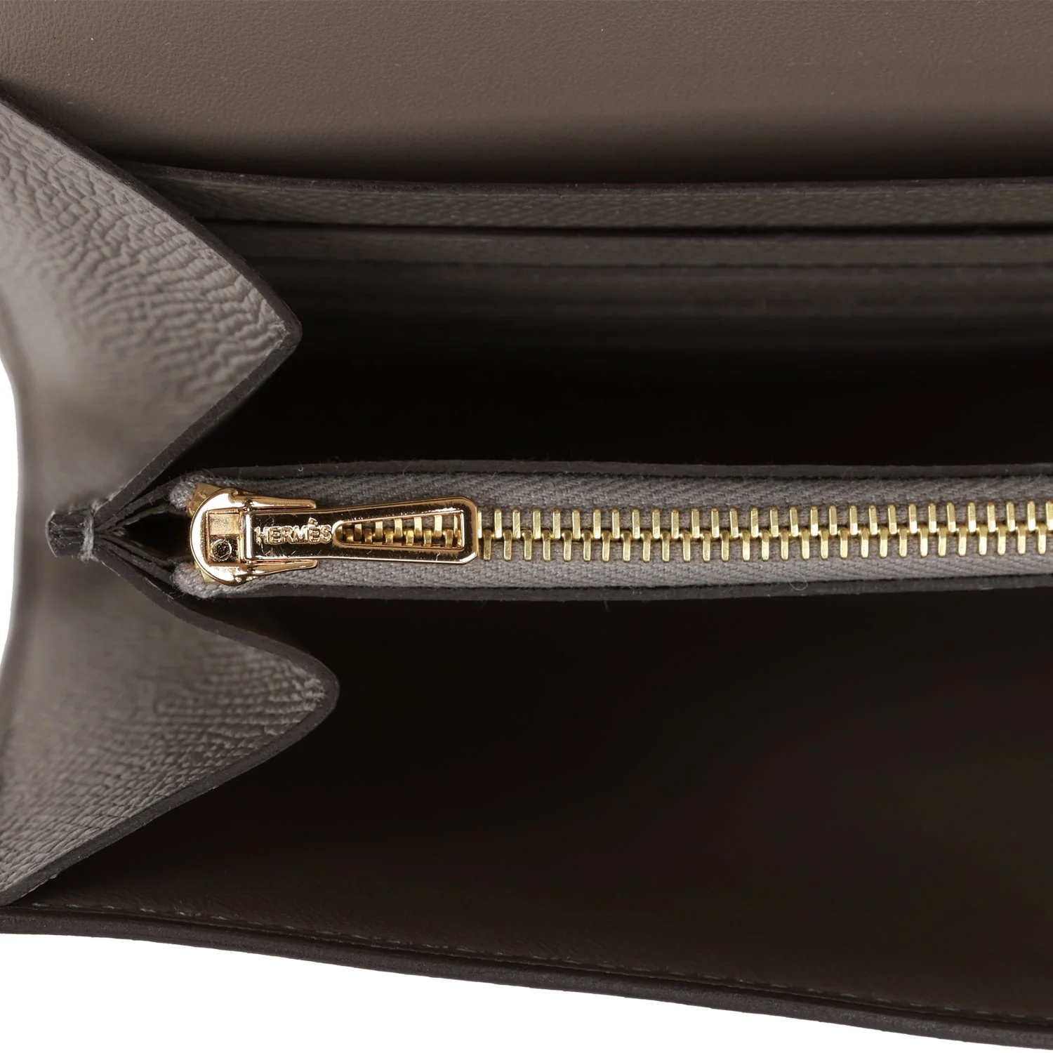 Constance Wallet To Go Gris Meyer Epsom Gold Hardware