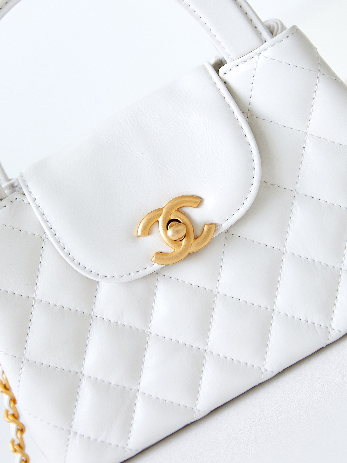 CHANEL Mini Shopping Bag White -AS4416