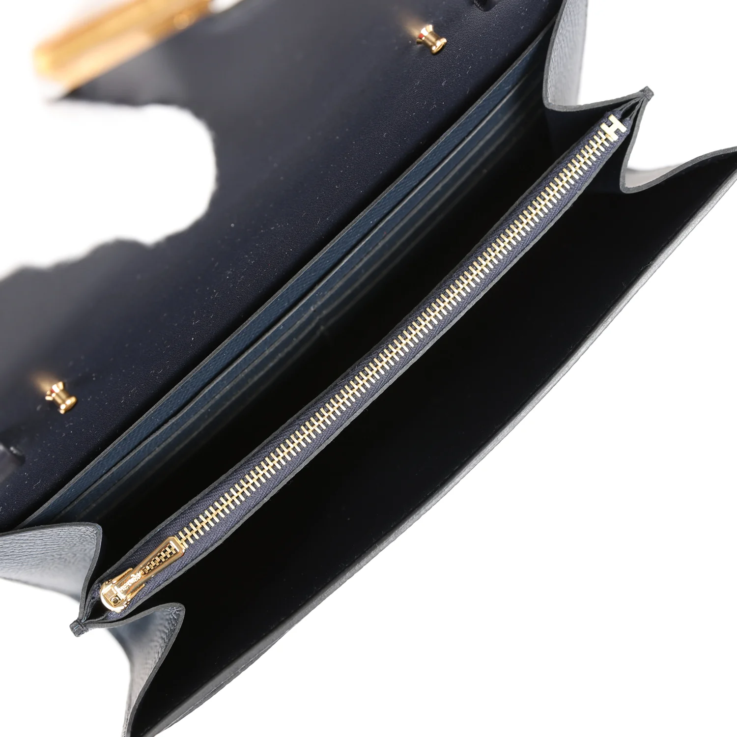 Constance To Go Wallet Bleu Indigo Epsom Gold Hardware