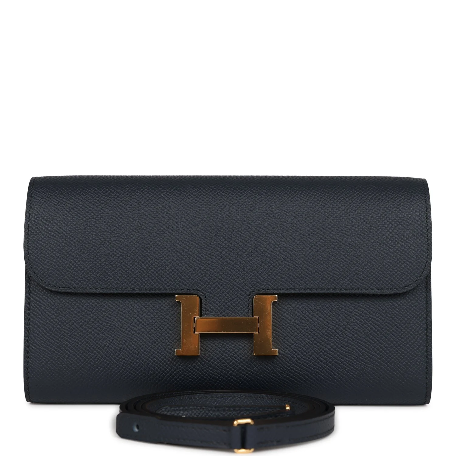 Constance To Go Wallet Bleu Indigo Epsom Gold Hardware
