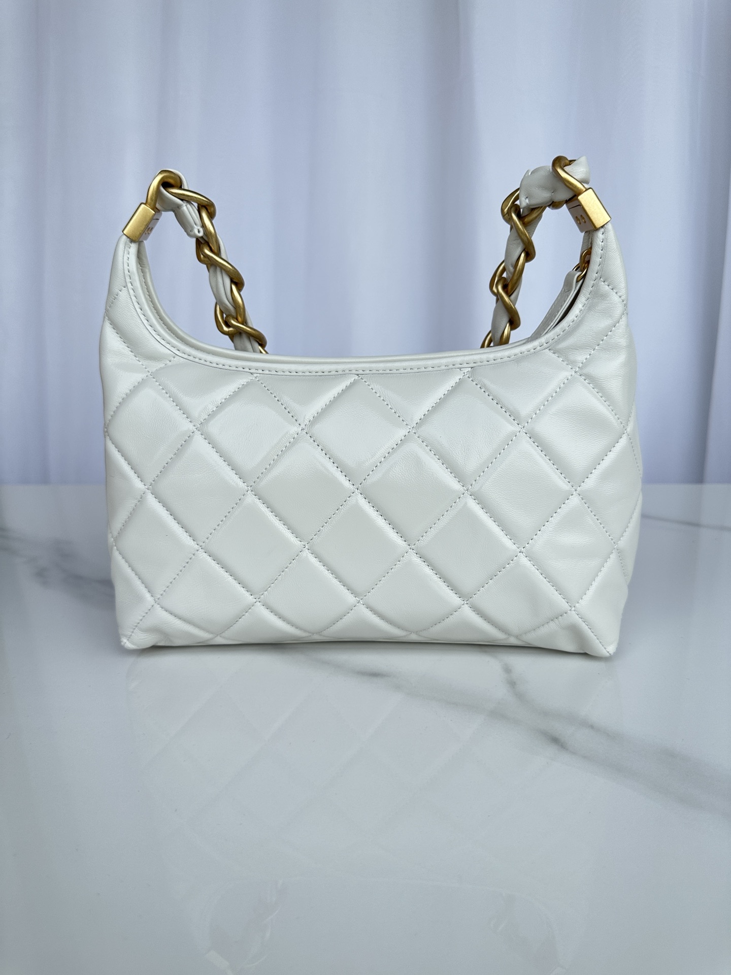 CHANEL Hobo Handbag White- AS4912