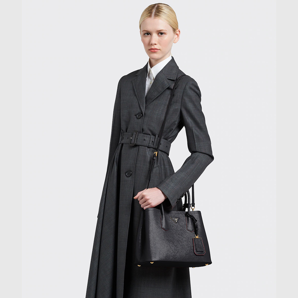 Small Saffiano Leather Double  Bag