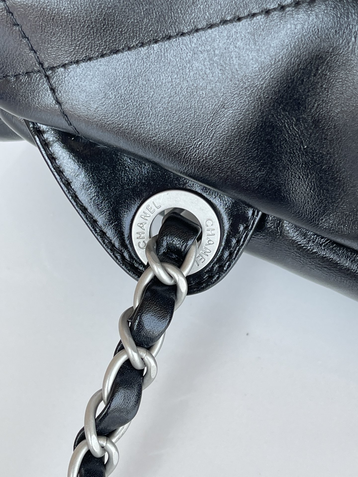 CHANEL Backpacks Shiny Calfskin & Gold-Tone Metal Black- AS3859