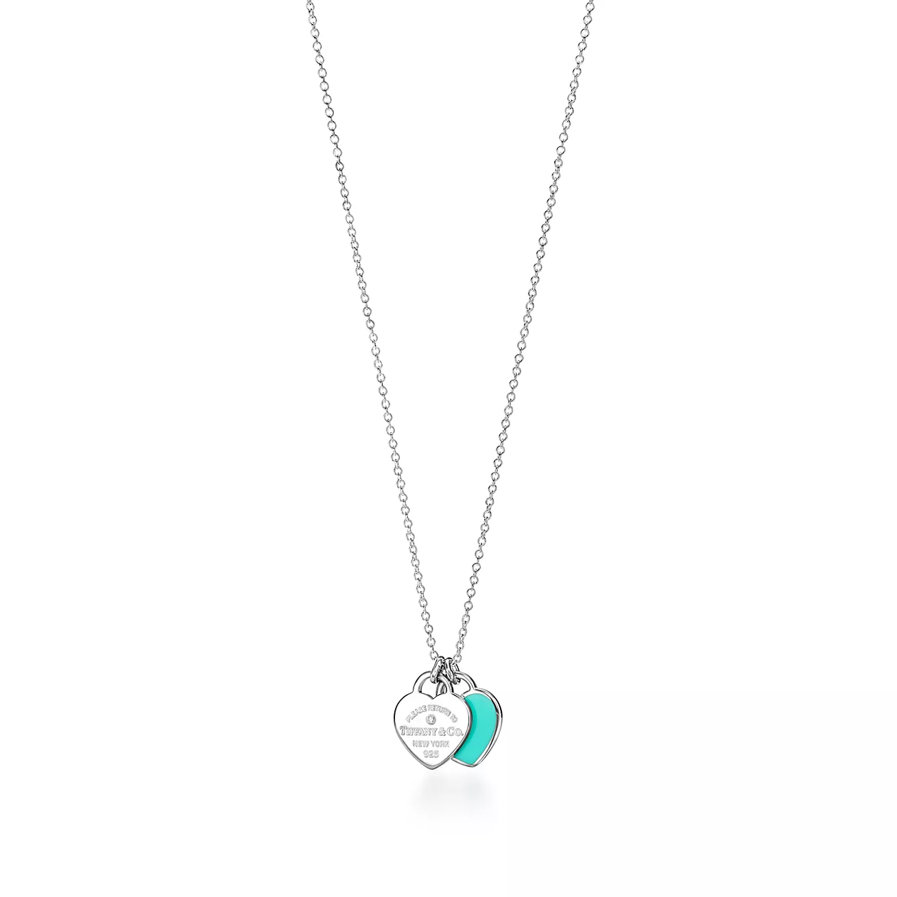 Heart Pendant in Silver, Tiffany Blue® with a Diamond, Mini