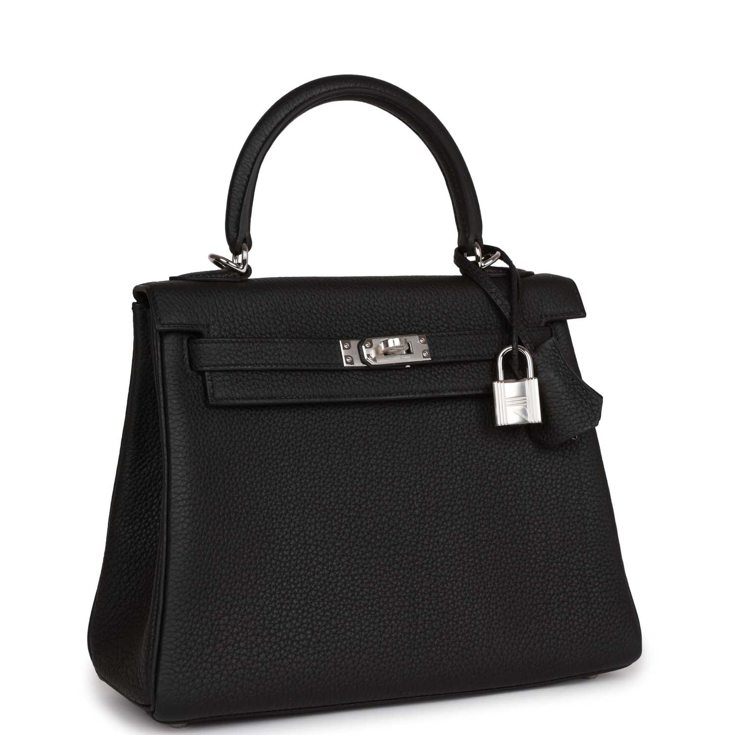Kelly Retourne 25 Black Togo Palladium Hardware