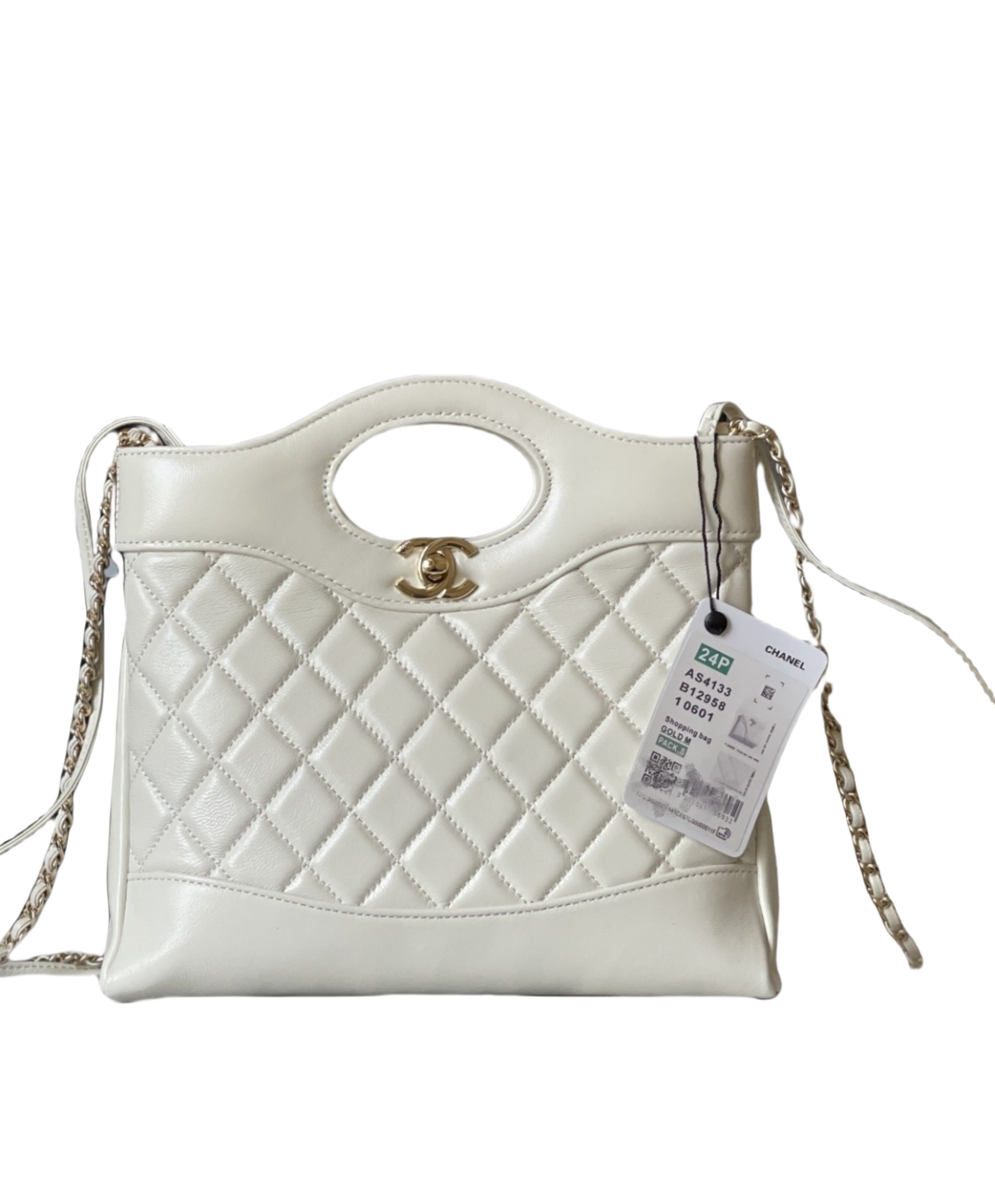 CHANEL 31 Mini Shopping Bag White-AS4133