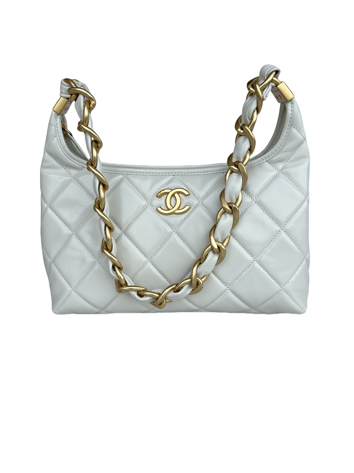 CHANEL Hobo Handbag White- AS4912