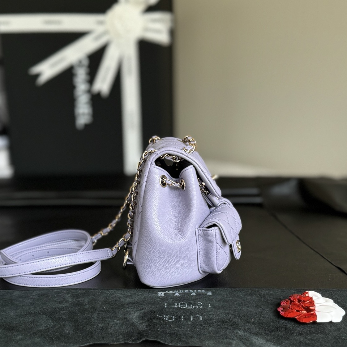 CHANEL Backpacks Grained Calfskin & Gold-Tone Metal Light Purple-AS3787