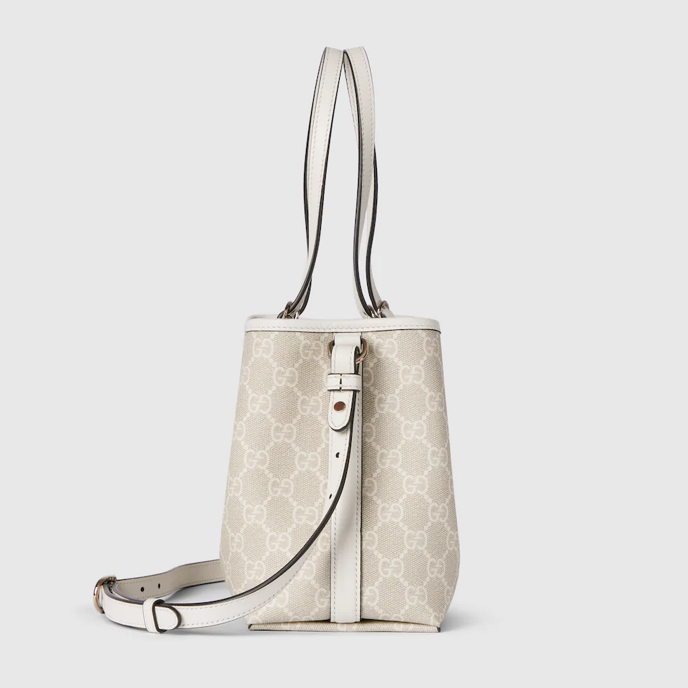 GG Emblem Medium Tote Bag White