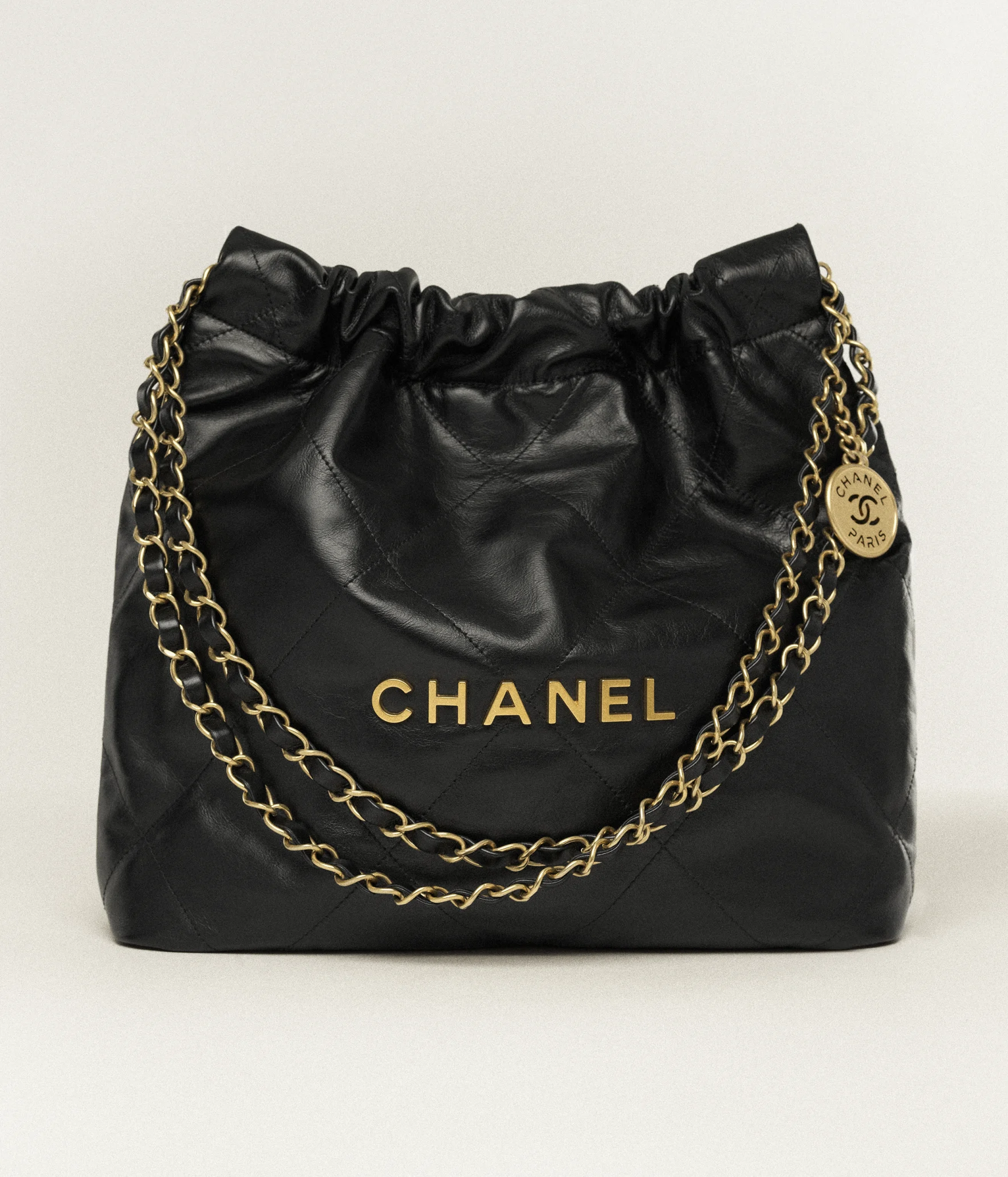 CHANEL 22 Small Handbag  Shiny Calfskin & Gold-Tone Metal AS3260