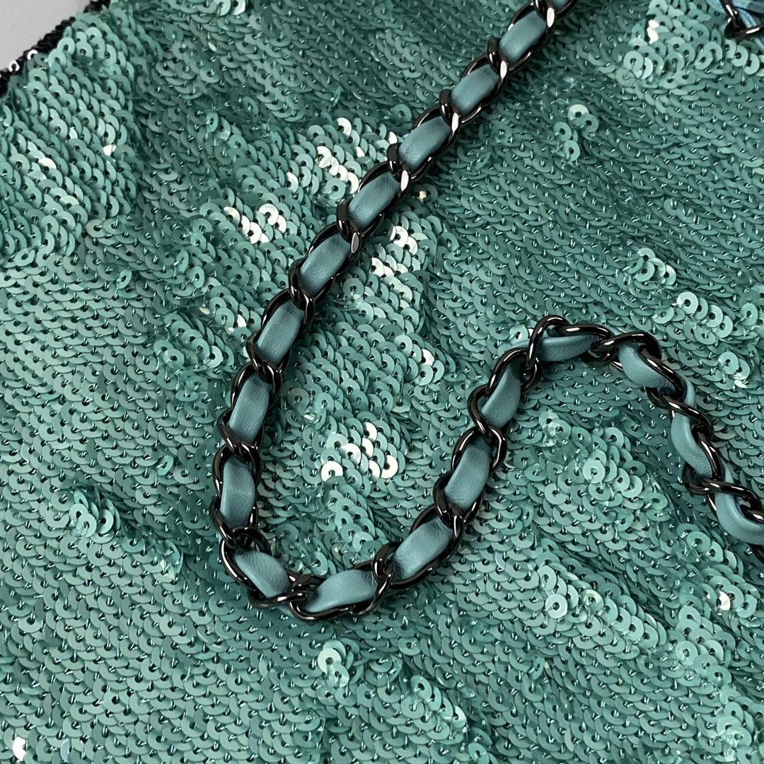 CHANEL Shopping Bag Green- AS4856