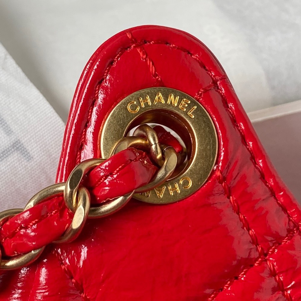 CHANEL Hobo Handbag Red-AS4322