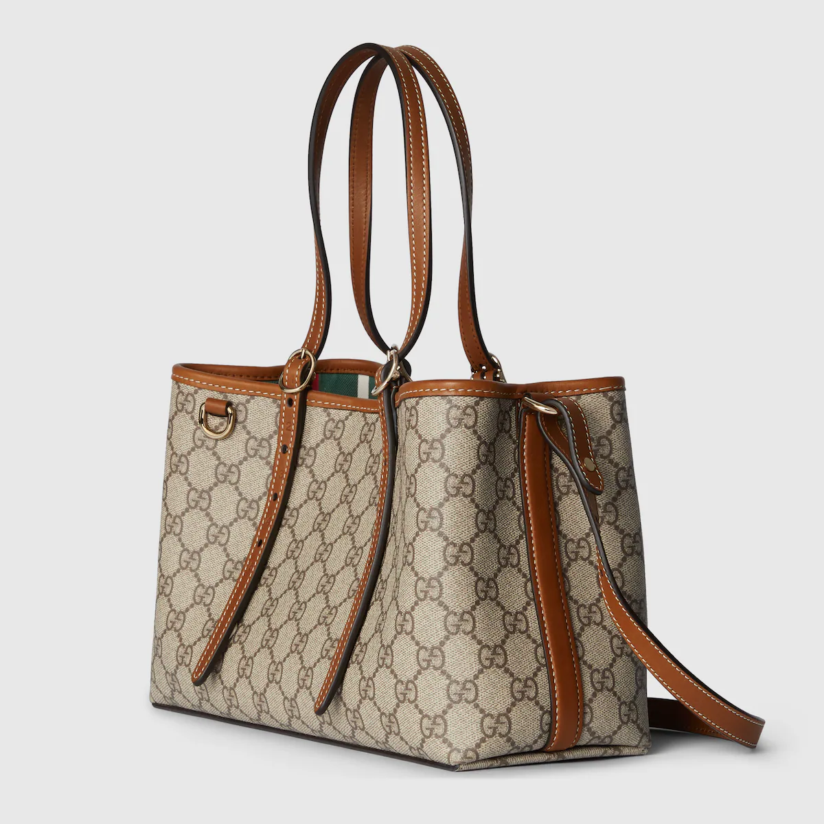 GG Emblem Medium Tote Bag Brown